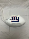 Tommy Devito Signed White Panel Giants Football (Beckett Authenticated)