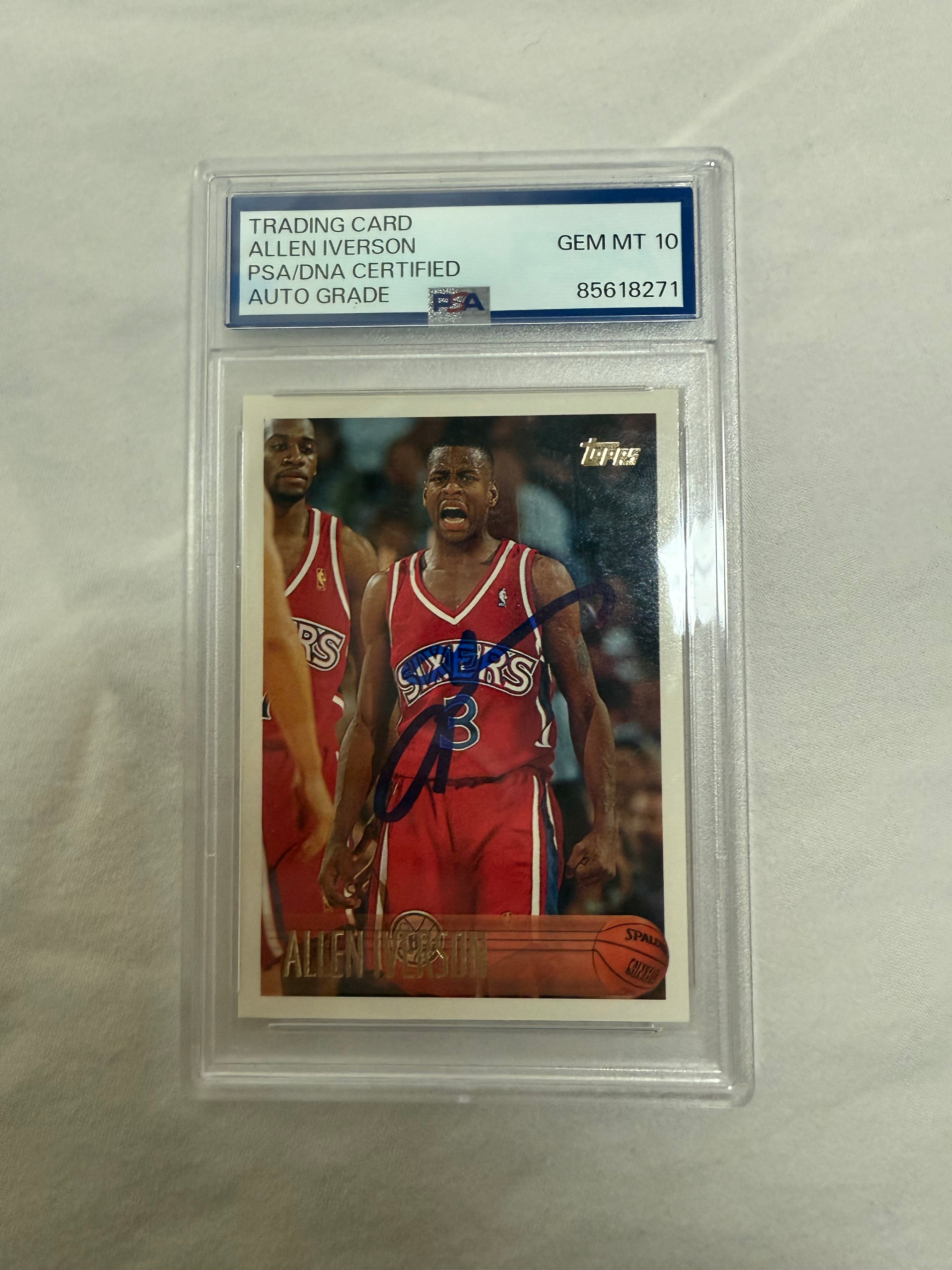 Allen Iverson Signed 1996 Topps Rookie Card