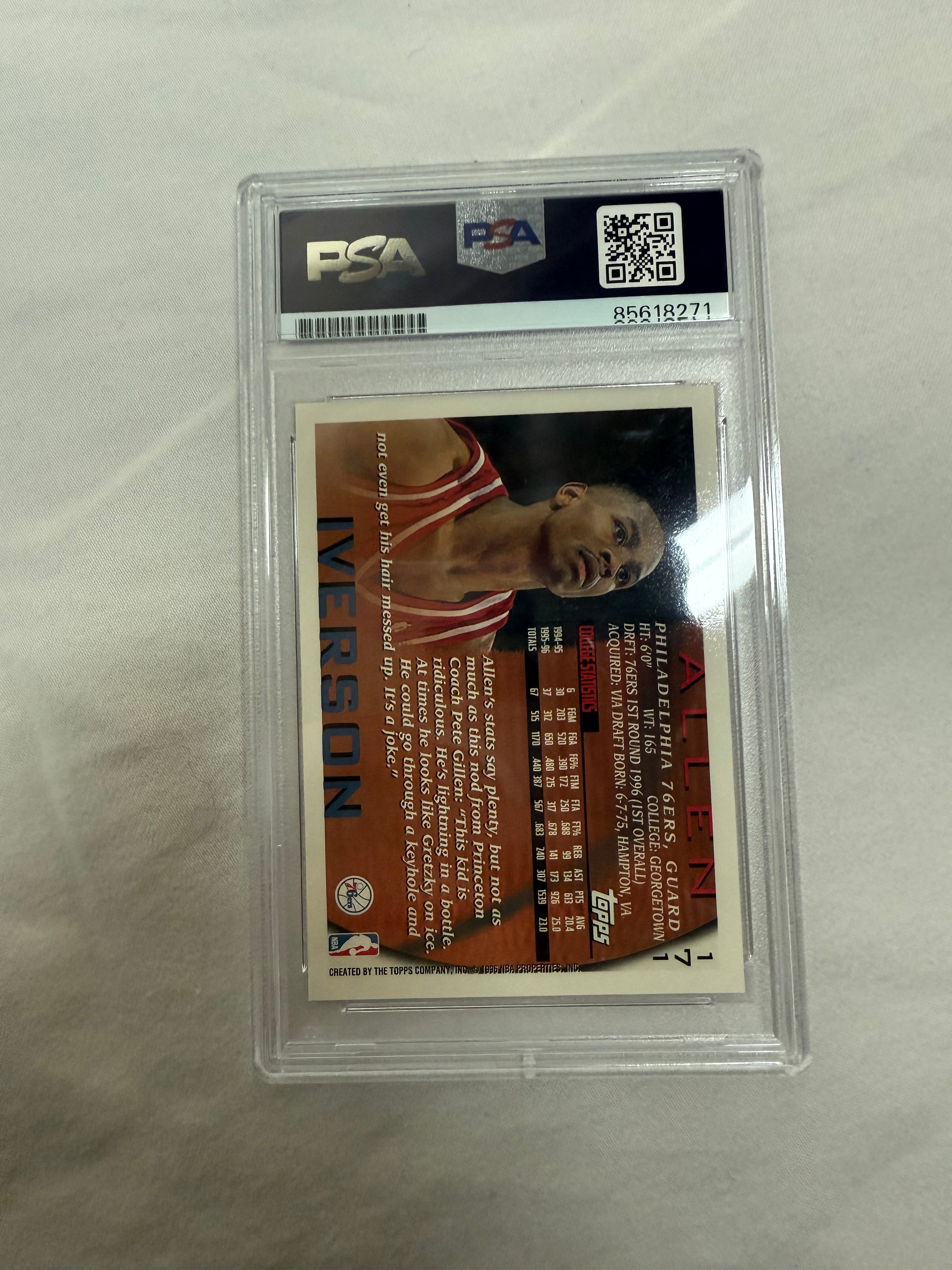 Allen Iverson Signed 1996 Topps Rookie Card